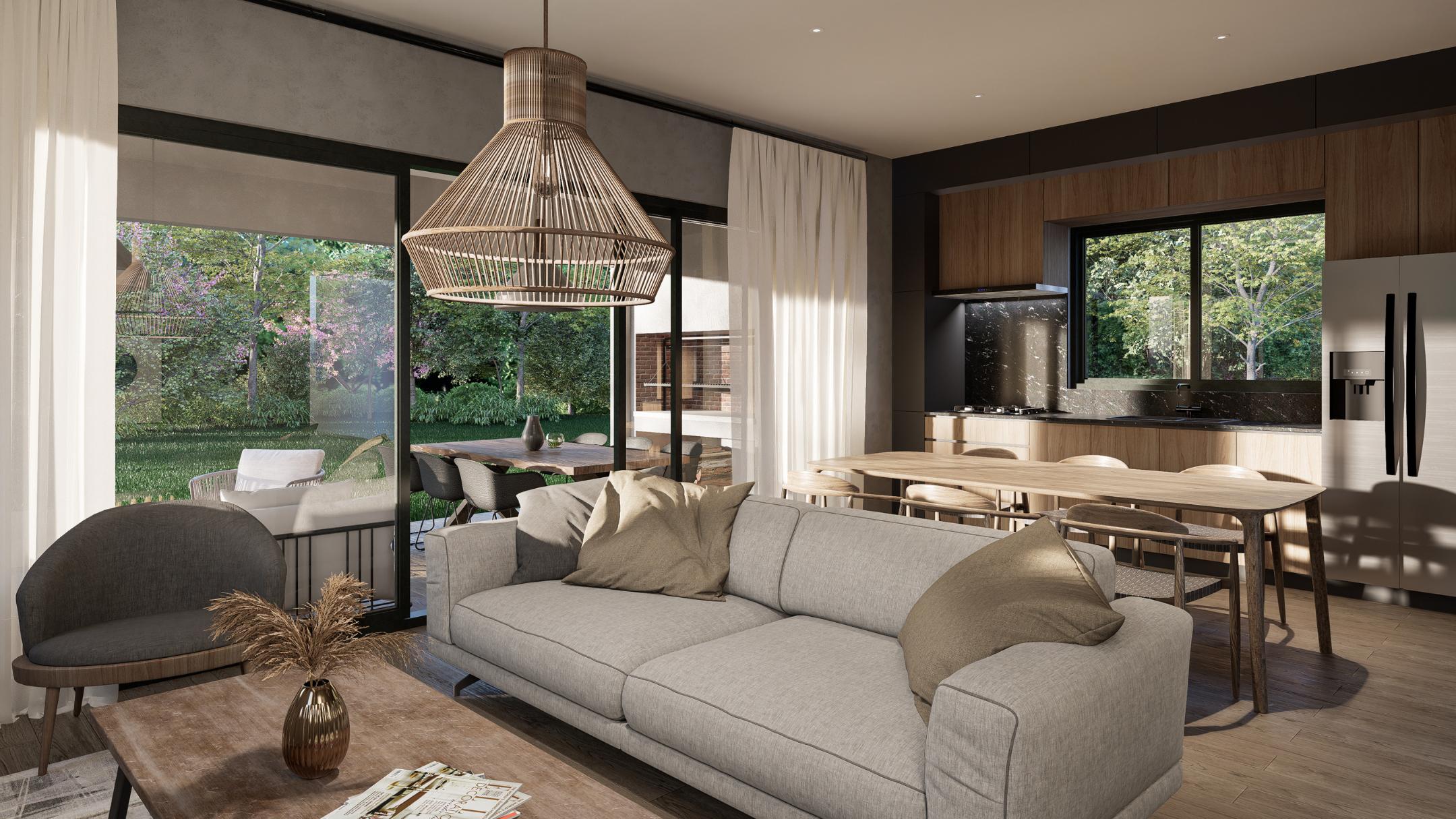 the  villa overlooks dramatic mountainous scenery